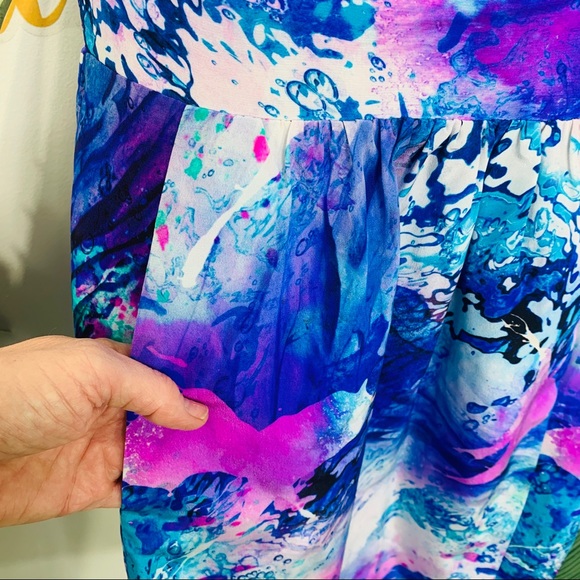 Amanda Uprichard Print Silk Watercolor Mini Dress XS - Picture 7 of 16